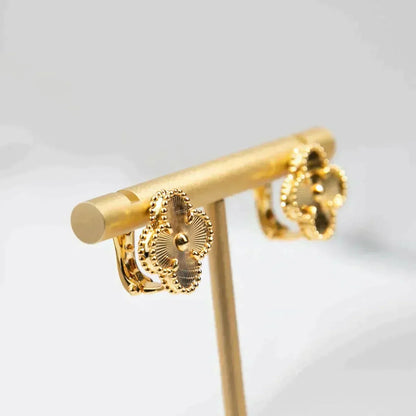 [Regalia jewelry]CLOVER MEDIUM 1 MOTIFS LASER EARRINGS