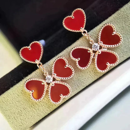 [Regalia jewelry]SWEET CLOVER CARNELIAN EARRINGS