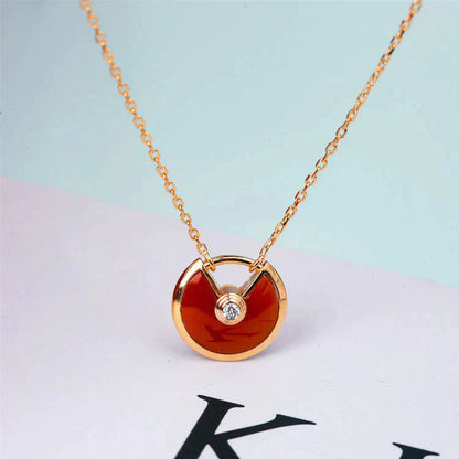[Joyas Regalia] COLLAR DE ÓNIX Y CORNALINA DORADA AMULETTE