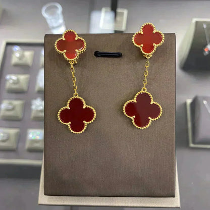 [Regalia jewelry]CLOVER 2 MOTIFS  EARRINGS (MULTIPLE CHOICESC