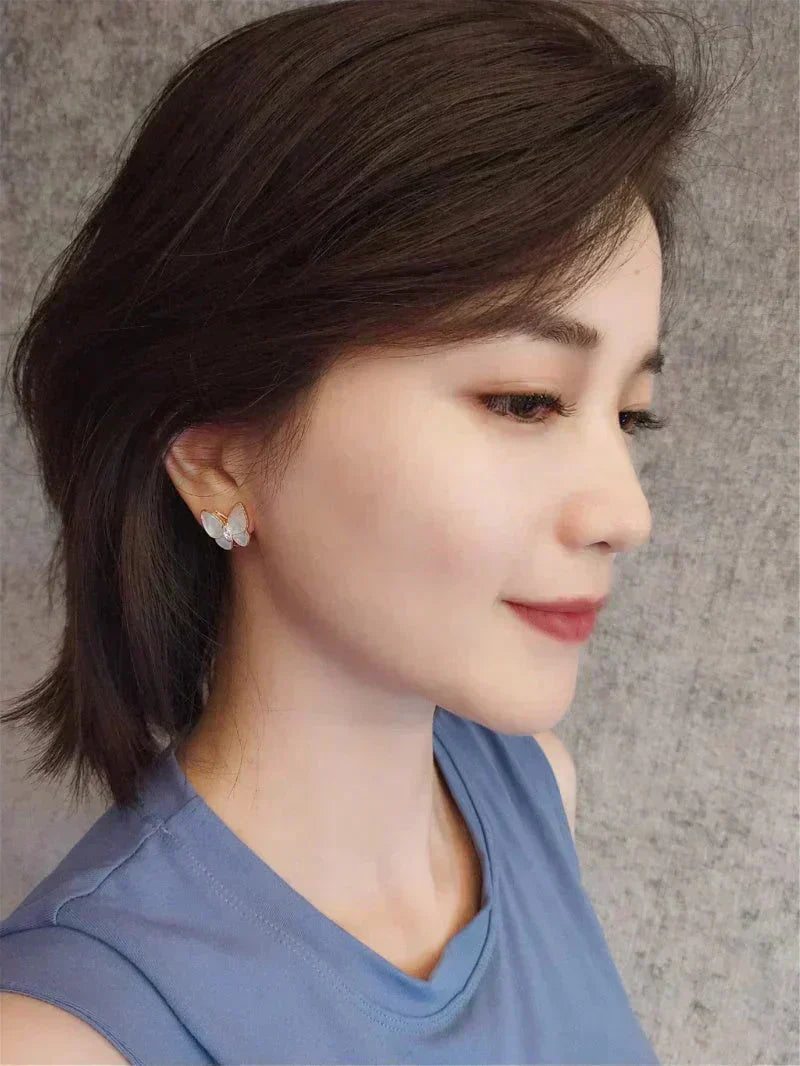 [Regalia jewelry]BUTTERFLY MOP DIAMOND EARRINGS