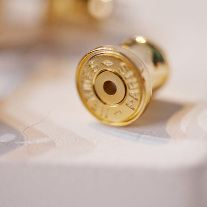 [Joyas Regalia] PENDIENTES MINI POP H DORADOS GRISES