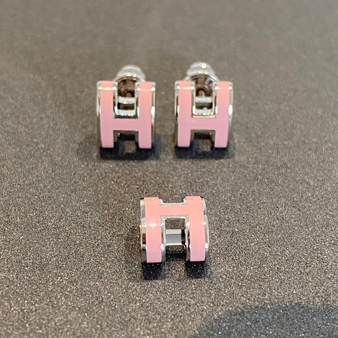 [Joyas Regalia]MINI POP H PENDIENTES DE PLATA ROSA