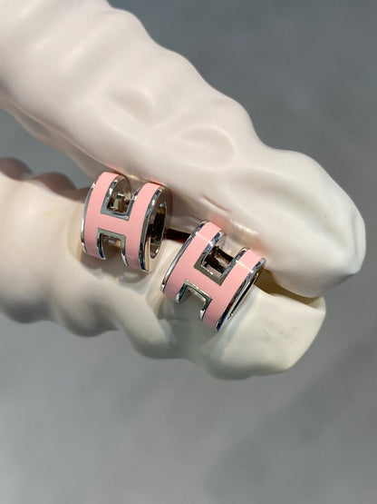 [Joyas Regalia]MINI POP H PENDIENTES DE PLATA ROSA