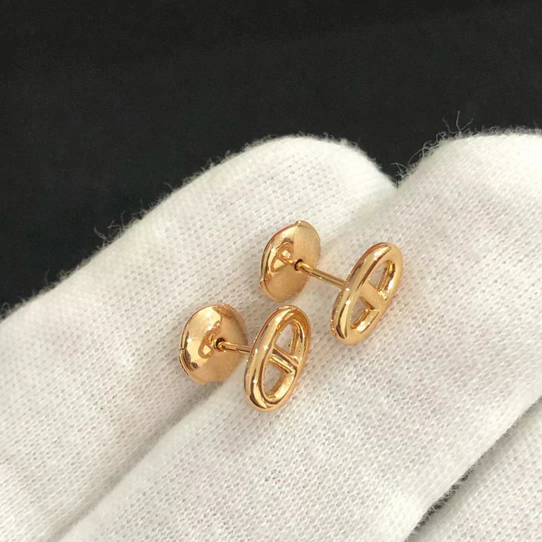 [Joyas Regalia]PENDIENTES PEQUEÑOS DE CADENA ORO Y PLATA
