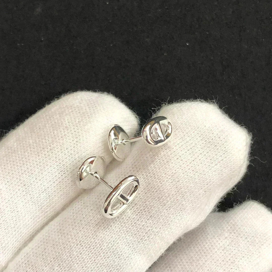 [Joyas Regalia]PENDIENTES PEQUEÑOS DE CADENA ORO Y PLATA