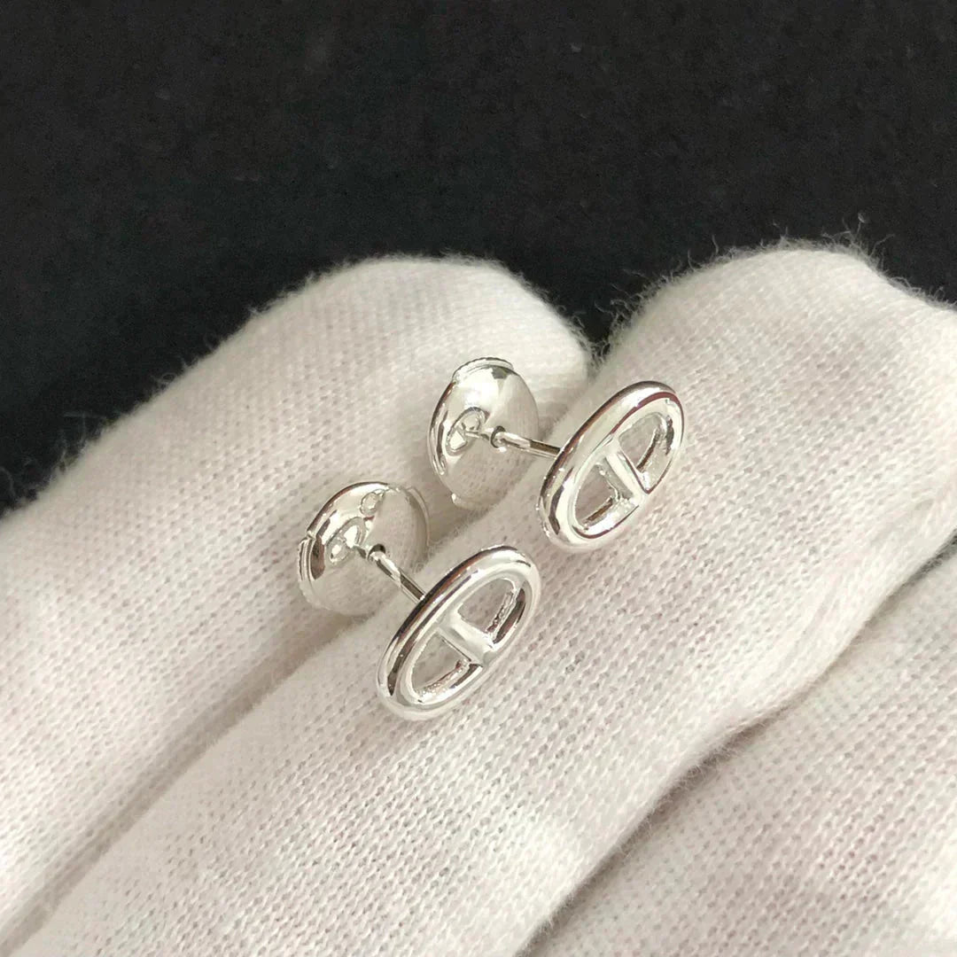 [Joyas Regalia]PENDIENTES PEQUEÑOS DE CADENA ORO Y PLATA