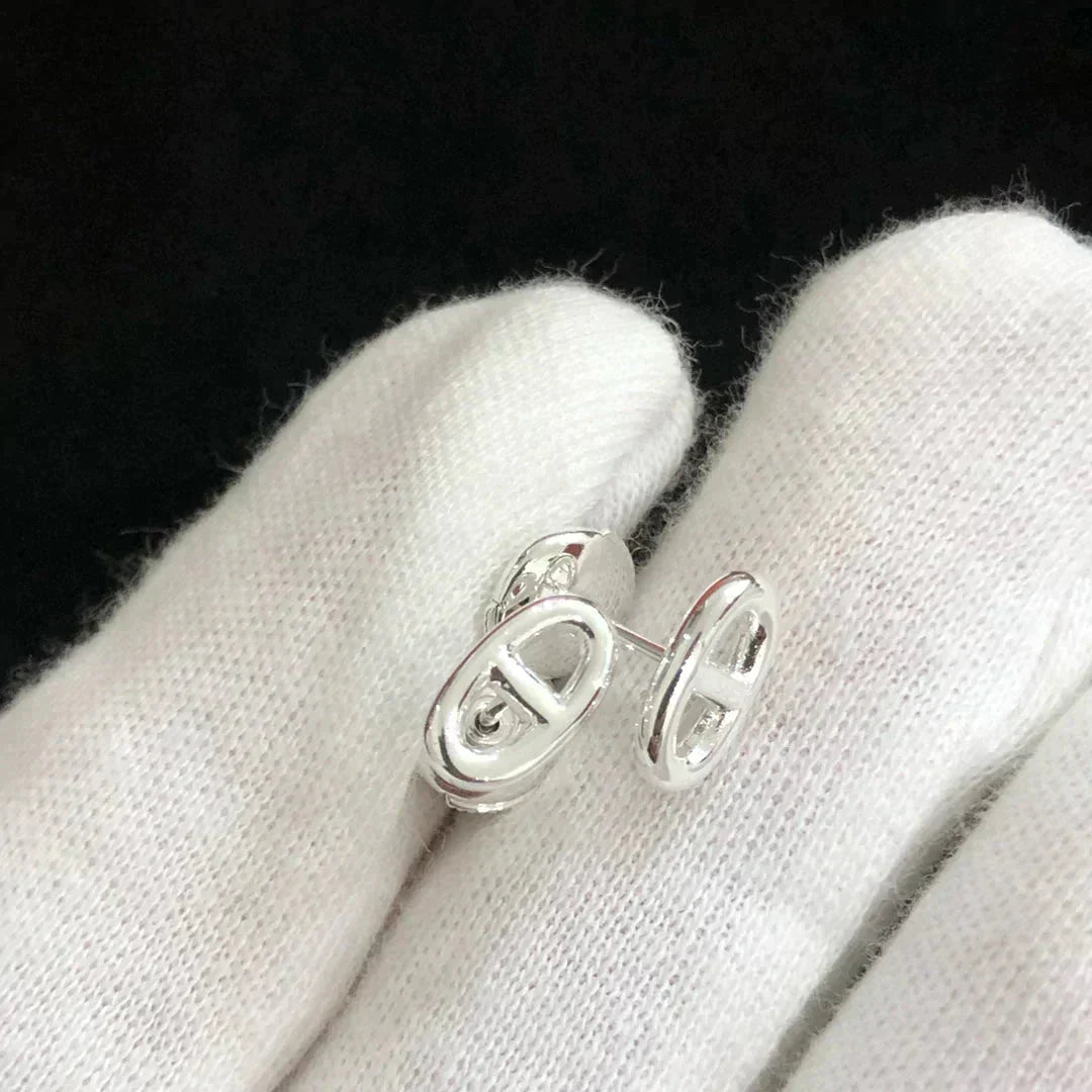 [Joyas Regalia]PENDIENTES PEQUEÑOS DE CADENA ORO Y PLATA