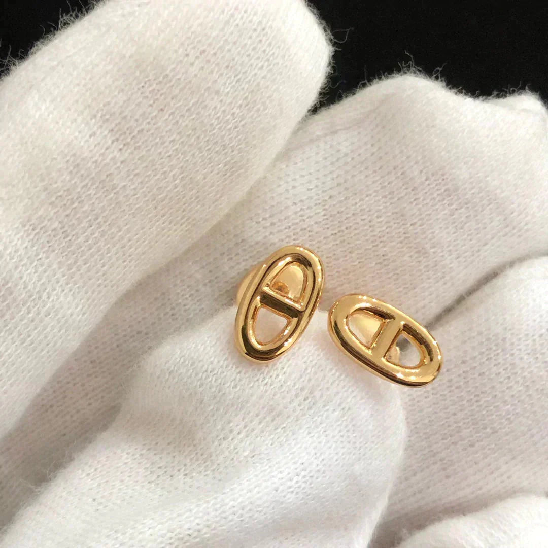 [Joyas Regalia]PENDIENTES PEQUEÑOS DE CADENA ORO Y PLATA