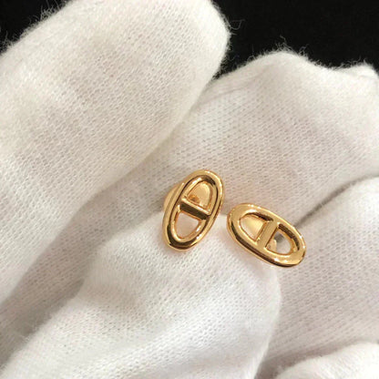 [Joyas Regalia]PENDIENTES PEQUEÑOS DE CADENA ORO Y PLATA