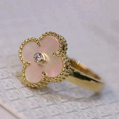 [Bijoux Regalia] BAGUE TRÈFLE ROSE OR DIAMANT