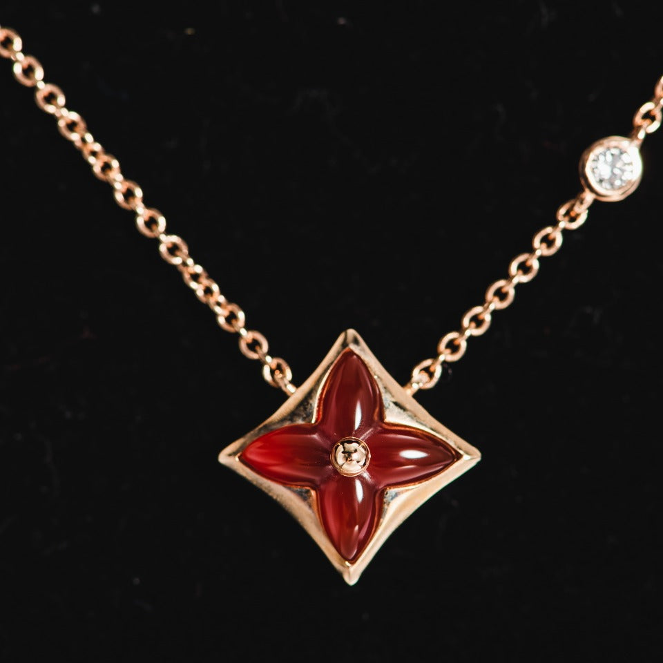 [Joyas Regalia]COLLAR ESTRELLA ORO ROSA 1 DIAMANTE