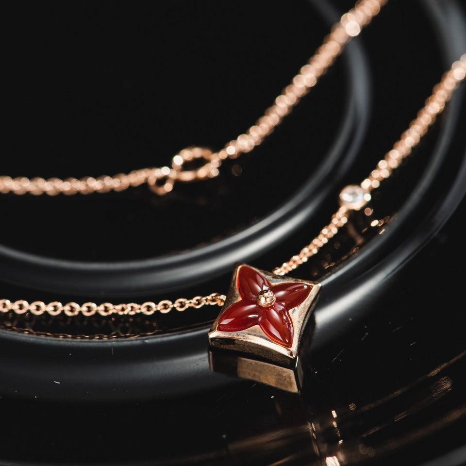 [Joyas Regalia]COLLAR ESTRELLA ORO ROSA 1 DIAMANTE