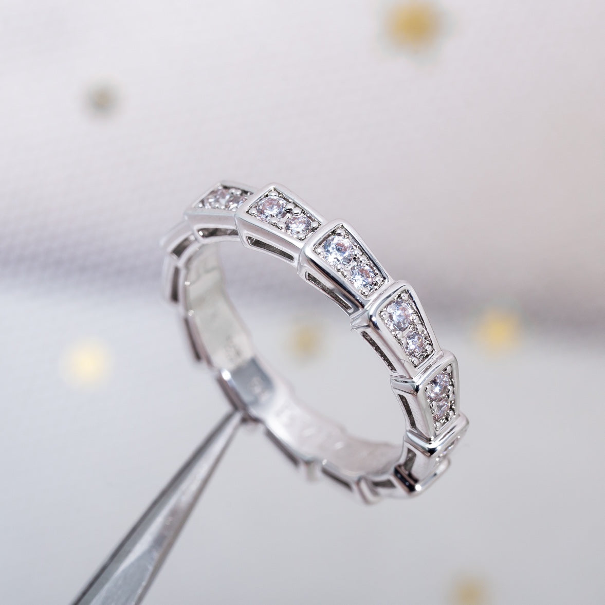 [Regalia jewelry]SERPENTI RING SILVER DIAMOND PAVED 3MM