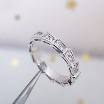 [Regalia jewelry]SERPENTI RING SILVER DIAMOND PAVED 3MM