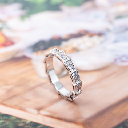 [Regalia jewelry]SERPENTI RING SILVER DIAMOND PAVED 3MM