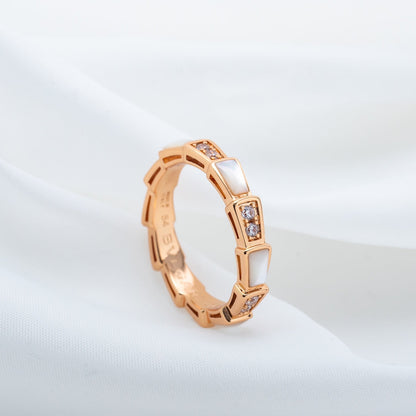 [Regalia jewelry]SERPENTI RING PINK GOLD DIAMOND MOP 3MM