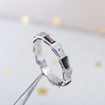 [Regalia jewelry]SERPENTI RING SILVER  DIAMOND BLACK MOP 3MM