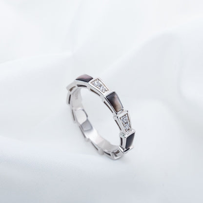 [Regalia jewelry]SERPENTI RING SILVER  DIAMOND BLACK MOP 3MM