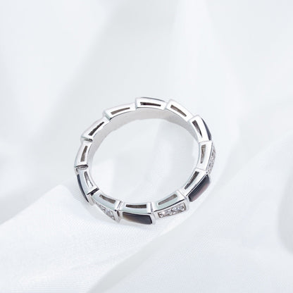 [Regalia jewelry]SERPENTI RING SILVER  DIAMOND BLACK MOP 3MM