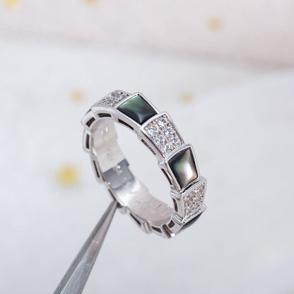 [Regalia jewelry]SERPENTI RING SILVER DIAMOND BLACK MOP 4MM