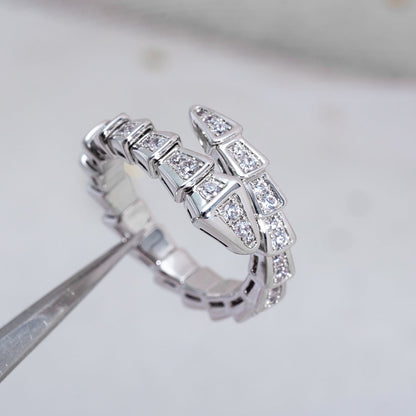 [Regalia jewelry]SERPENTI RING SILVER DIAMOND PAVED 4MM