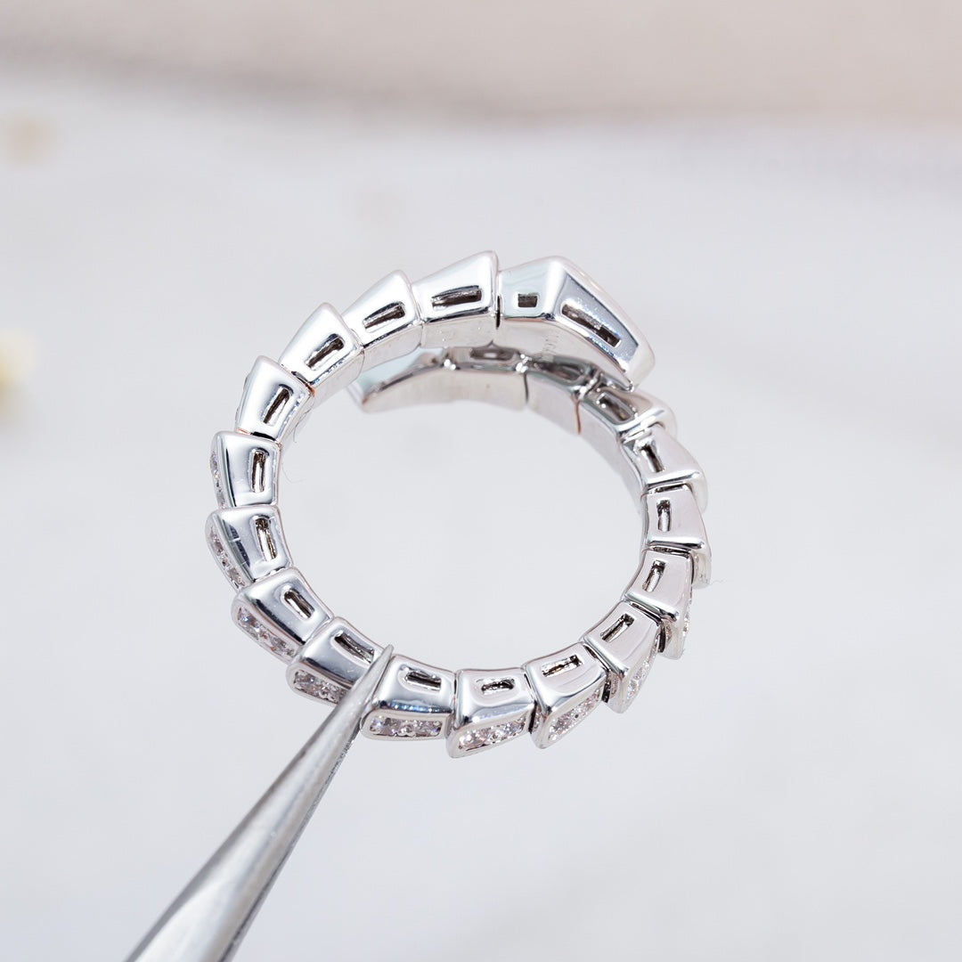 [Regalia jewelry]SERPENTI RING SILVER DIAMOND PAVED 4MM