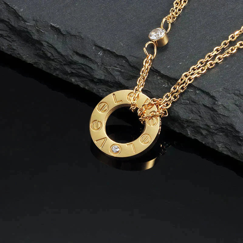 [Regalia jewelry]LOVE NECKLACE 16MM 2 DIAMONDS