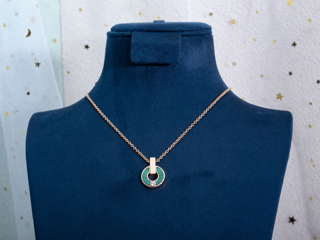 [Joyas Regalia]COLLAR GARI ORO ROSA MALAQUITA