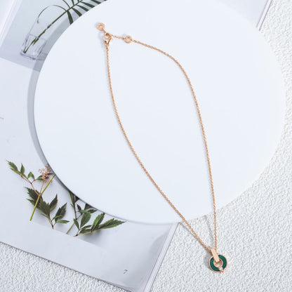 [Joyas Regalia]COLLAR GARI ORO ROSA MALAQUITA
