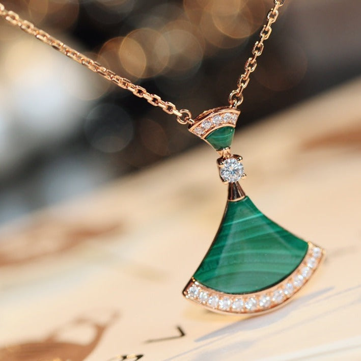 [Joyas Regalia] COLLAR DE ENSUEÑO MALAQUITA DIAMANTE