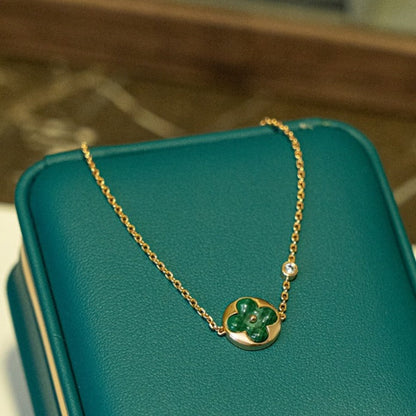 [Regalia jewelry]SUN MALACHITE 1 DIAMOND PINK GOLD BRACELET