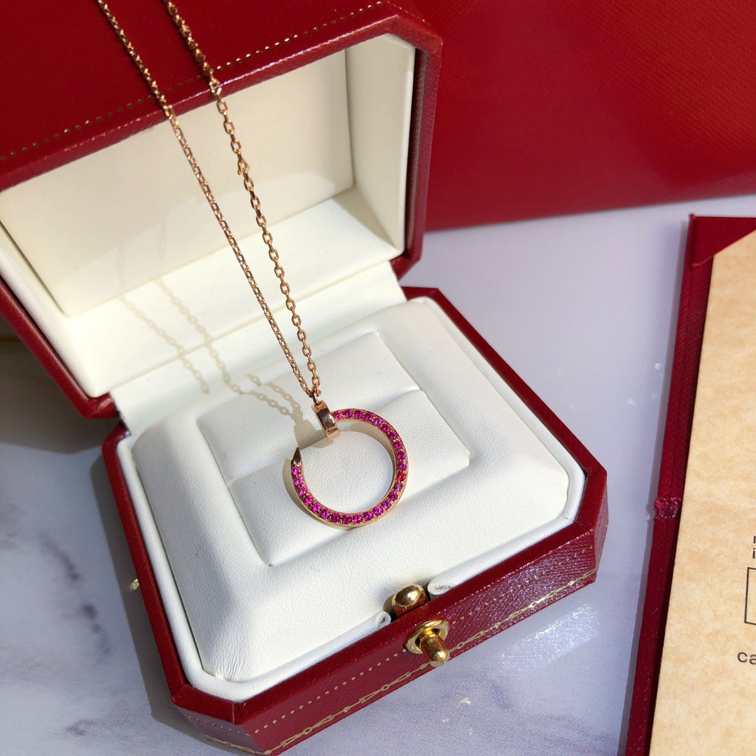 [Regalia jewelry]JUSTE NECKLACE GOLD RED DIAMONDS