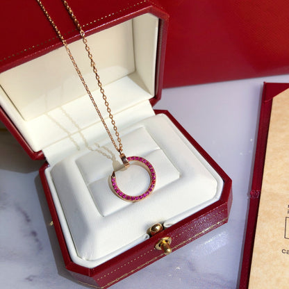 [Regalia jewelry]JUSTE NECKLACE GOLD RED DIAMONDS