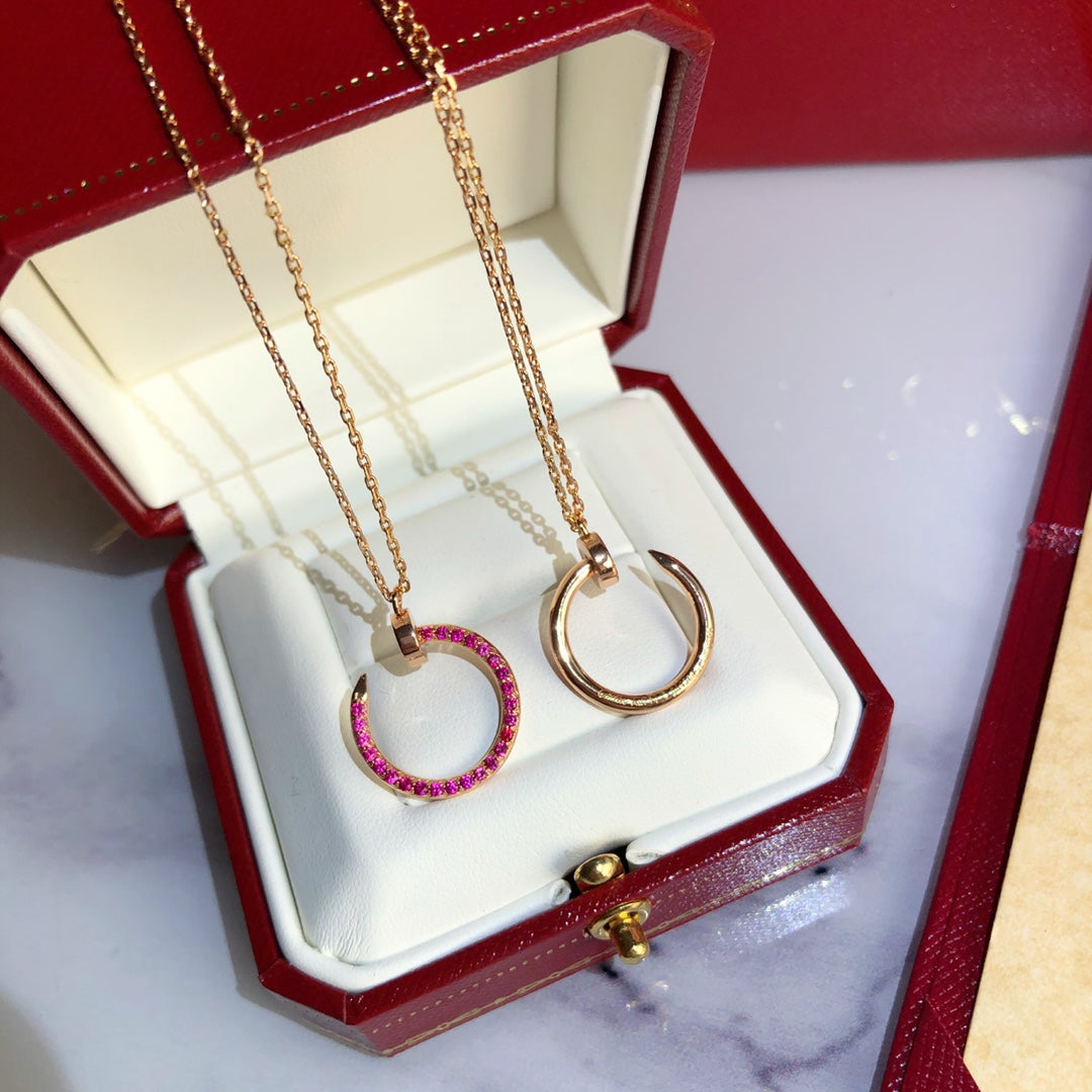 [Regalia jewelry]JUSTE NECKLACE GOLD RED DIAMONDS