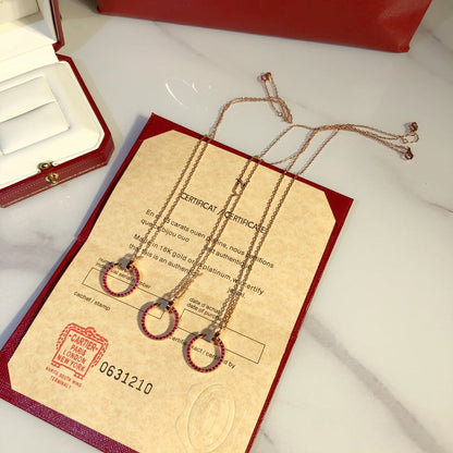 [Regalia jewelry]JUSTE NECKLACE GOLD RED DIAMONDS