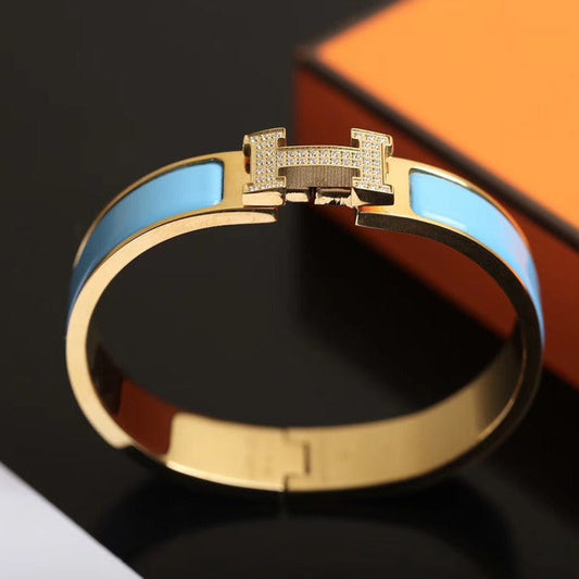 [Joyas Regalia] PULSERA H AZUL NUBE ORO DIAMANTE