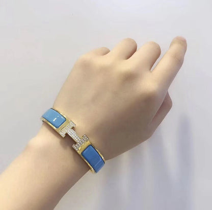 [Joyas Regalia] PULSERA H AZUL NUBE ORO DIAMANTE