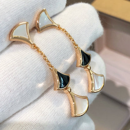 [Joyas Regalia] PENDIENTES DE ENSUEÑO 3 MOTIVOS ÓNIX MOP ORO ROSA
