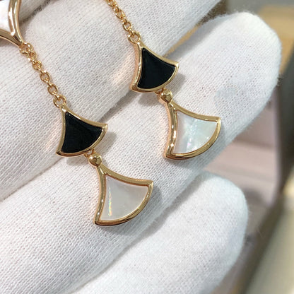 [Joyas Regalia] PENDIENTES DE ENSUEÑO 3 MOTIVOS ÓNIX MOP ORO ROSA