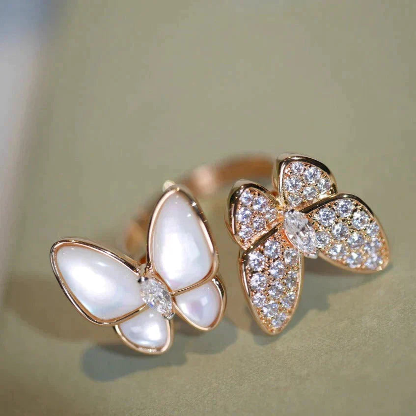 [Bijoux Regalia] BAGUE DOUBLE PAPILLON ET DIAMANT