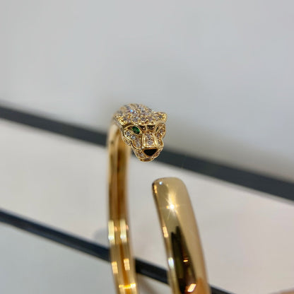 [Joyas Regalia]Pulsera abierta de diamantes y oro Pantera