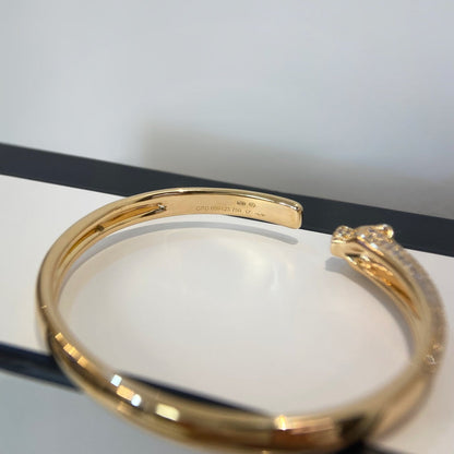 [Joyas Regalia]Pulsera abierta de diamantes y oro Pantera