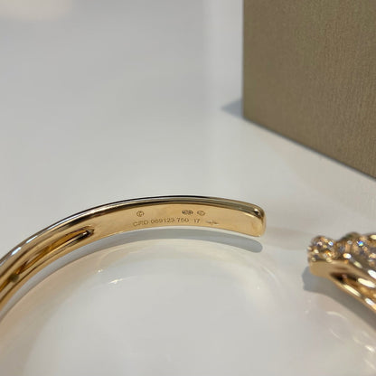 [Joyas Regalia]Pulsera abierta de diamantes y oro Pantera