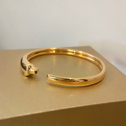 [Joyas Regalia]Pulsera abierta de oro Pantera