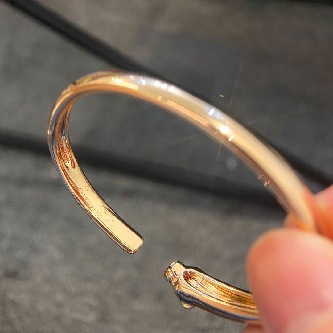 [Joyas Regalia]Pulsera abierta de oro Pantera