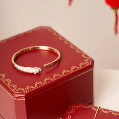 [Joyas Regalia]Pulsera abierta de diamantes en oro rosa Pantera