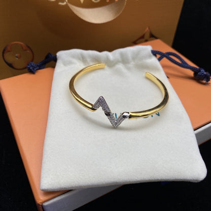 [Regalia jewelry]VOLTE UPSITE DOWN DIAMOND GOLD OPEN BRACELET