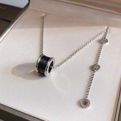 [Regalia jewelry]ZERO 1 BLACK CERAMIC SILVER NECKLACE