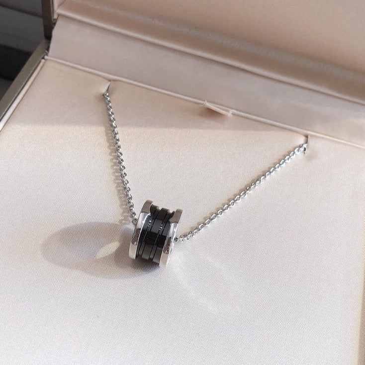 [Regalia jewelry]ZERO 1 BLACK CERAMIC SILVER NECKLACE